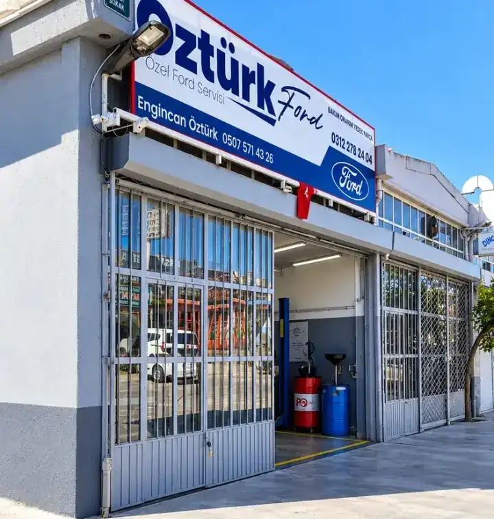 Öztürk Ford Özel Servisi Şaşmaz Ankara dış cephe ve servis girişi